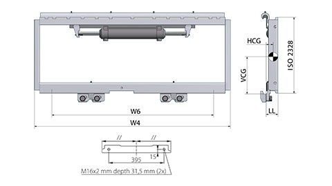 Каретки бокового смещения ISO-FEM 3 со скользящими накладками (SH335)